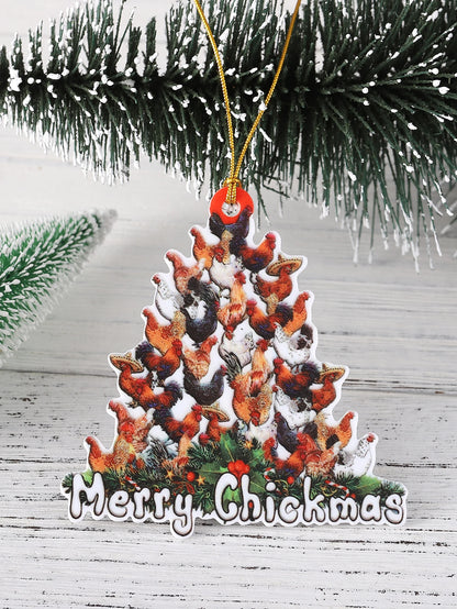 Chickens Tree Christmas Acrylic Ornament