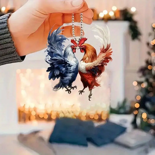 Dual-Colored  Rooster Acrylic Ornament - Gift For Chicken Lover's