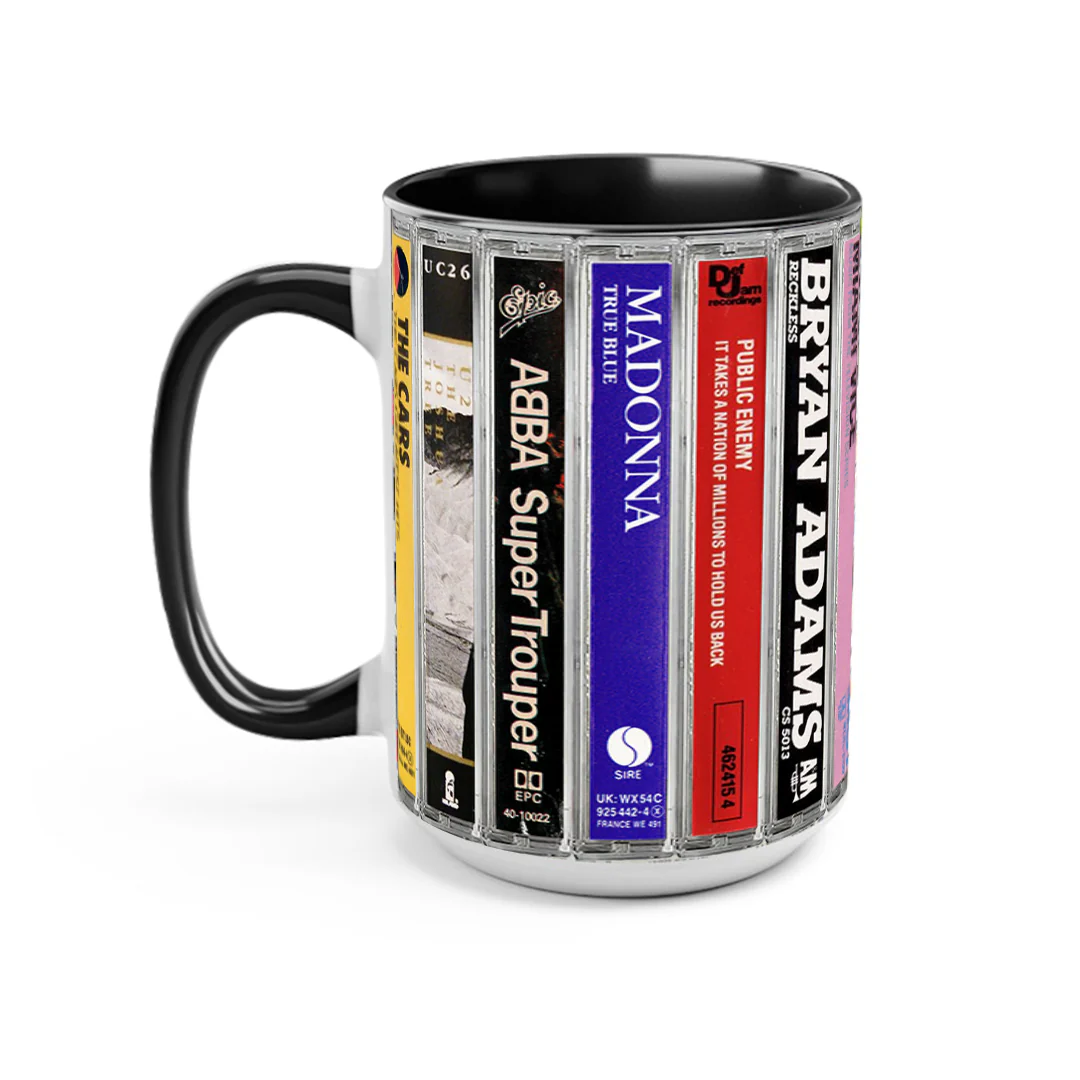 80s Pop Music Cassette Retro Collection Accent Mug