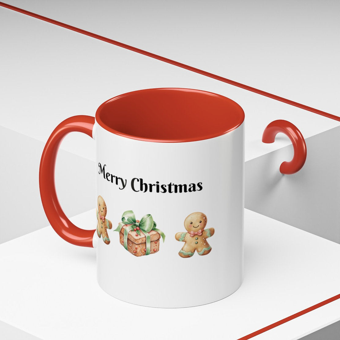 Gingerbread Merry Christmas Accent Mug - Gift For Christmas