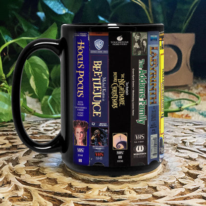 Throwback VHS Tape Cult Classic Movies Retro Nostalgic Black Mug