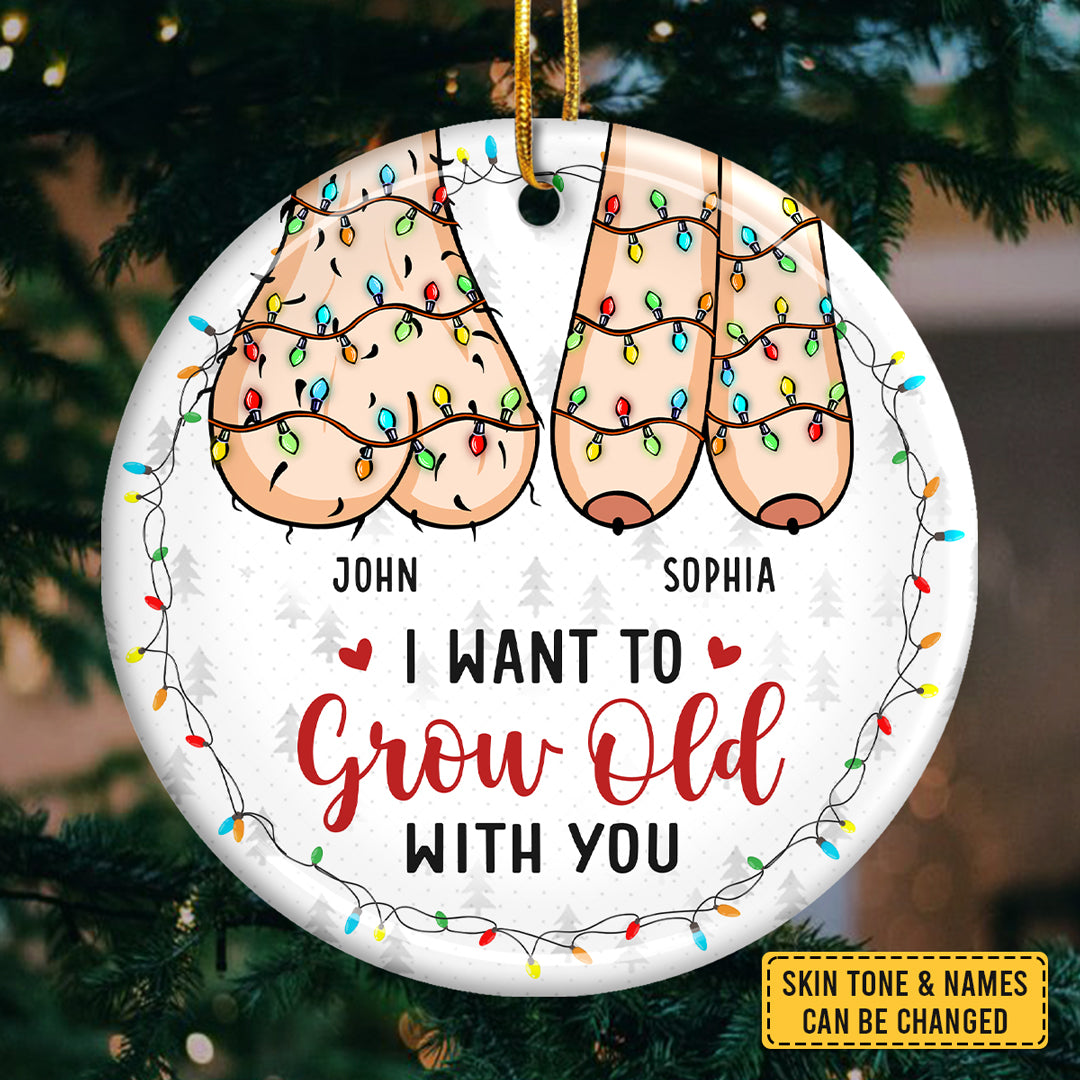 Growing Old Together - Couple Personalized Custom Ornament