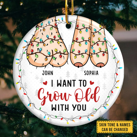 Growing Old Together - Couple Personalized Custom Ornament