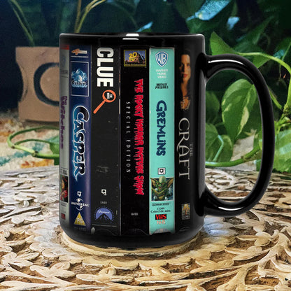 Throwback VHS Tape Cult Classic Movies Retro Nostalgic Black Mug