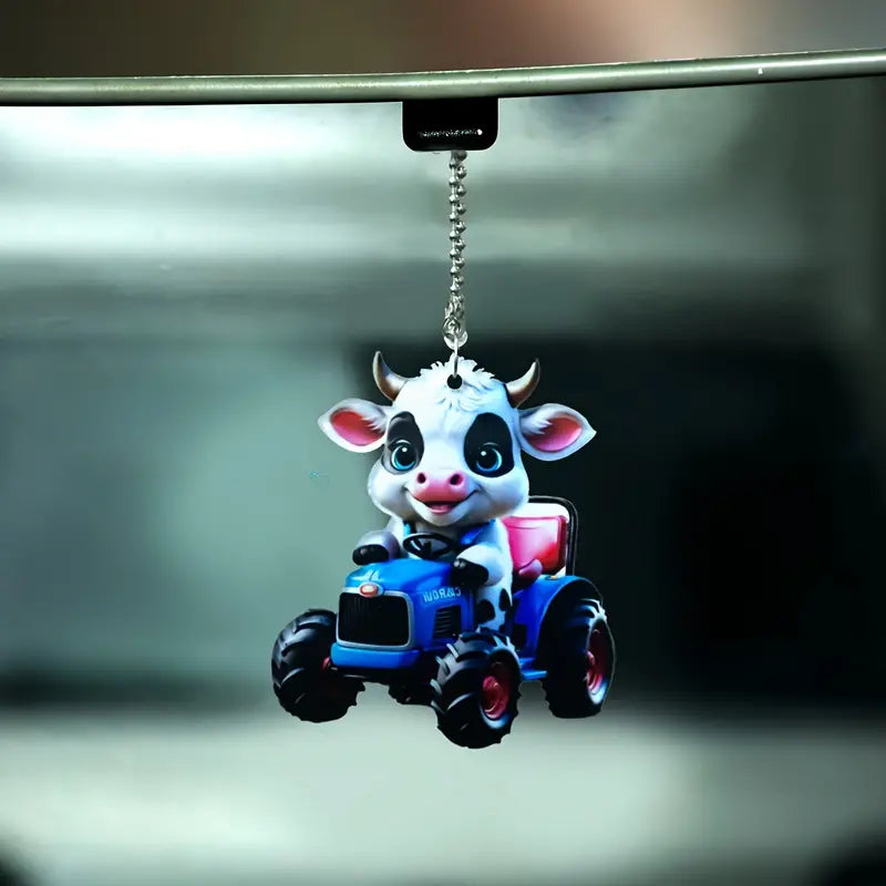 Cow Tractor Acrylic Ornament - Gift For Cow Lover's