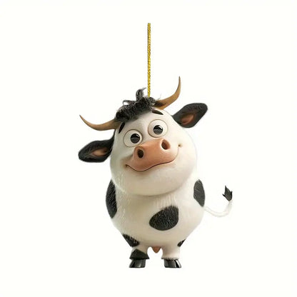 Daisy Cow Acrylic Ornament - Gift For Cow Lover's