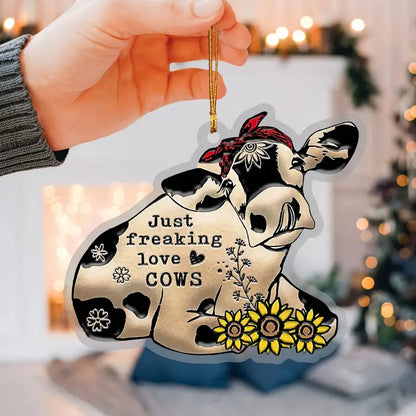 Cute Cow Acrylic Ornament - Gift For Cow Lover's