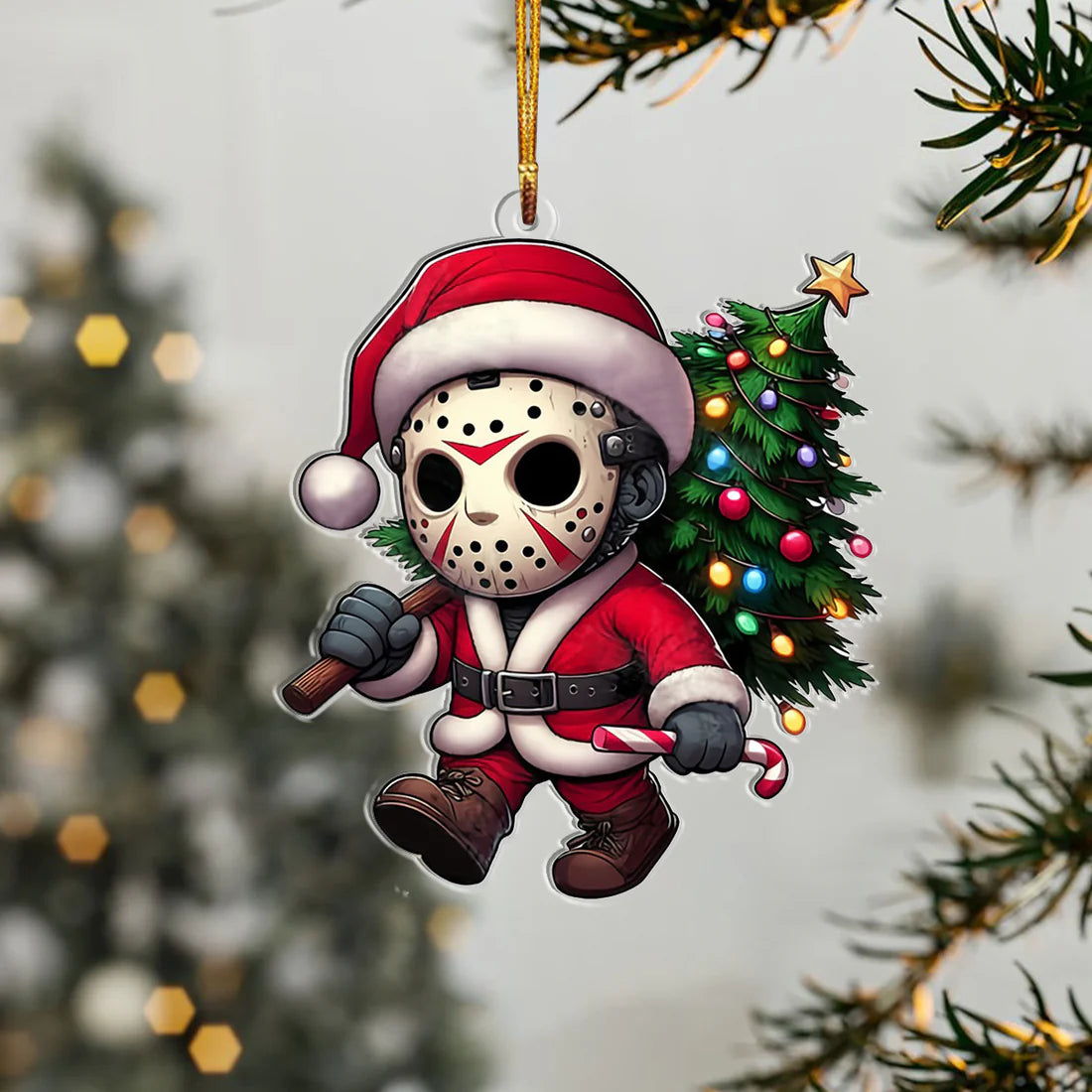 Funny Christmas Horror Character Jason Christmas Ornament