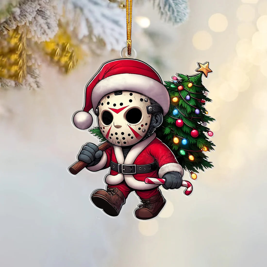 Funny Christmas Horror Character Jason Christmas Ornament