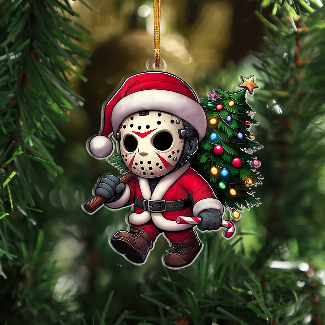 Funny Christmas Horror Character Jason Christmas Ornament