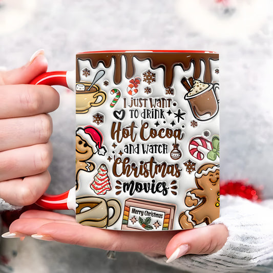 I Just Want To Drink Cocoa -  Christmas Accent Mug