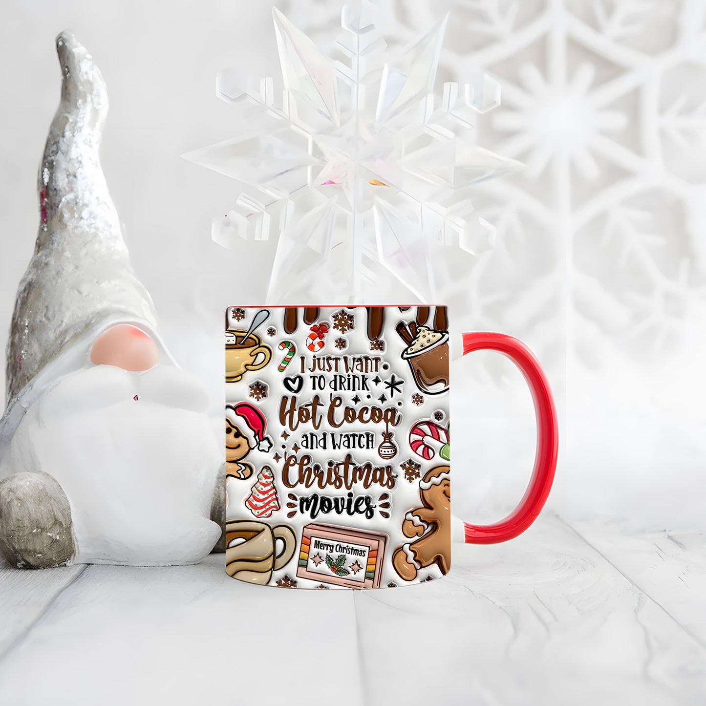 I Just Want To Drink Cocoa -  Christmas Accent Mug