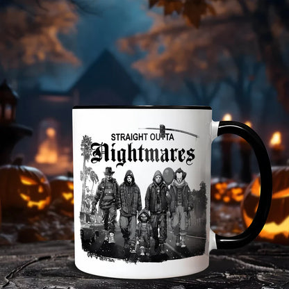 Halloween Horror Character Movies Straight Outta Nightmares Accent Mug