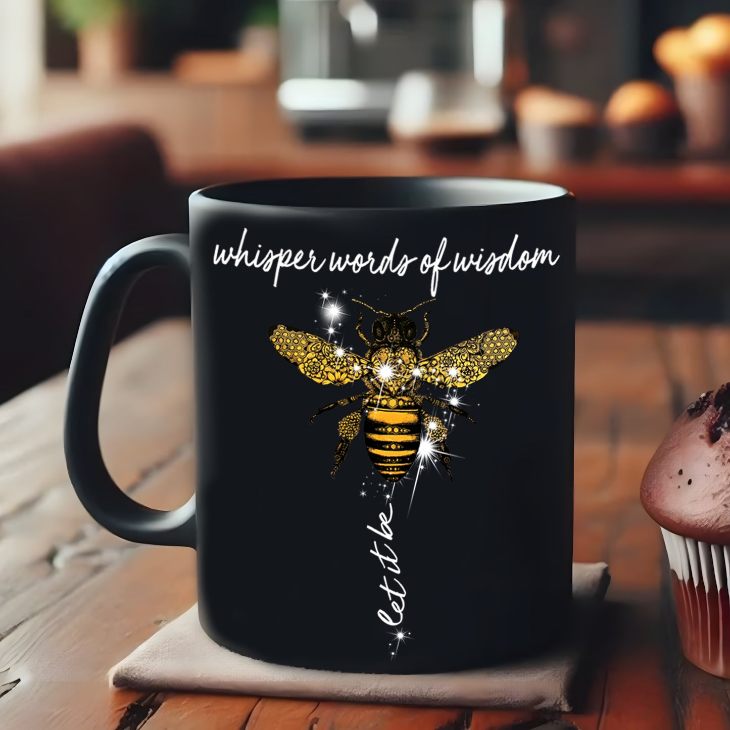 Bee Whisper Word Of Wisdom Let It Be Accent Mug