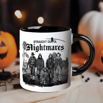 Halloween Horror Character Movies Straight Outta Nightmares Accent Mug