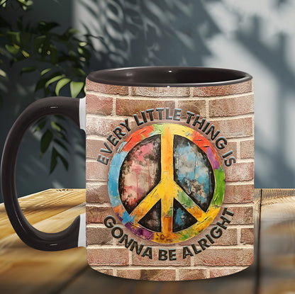 Hippie Every Little Thing Is Gonna Be Alright Accent Mug