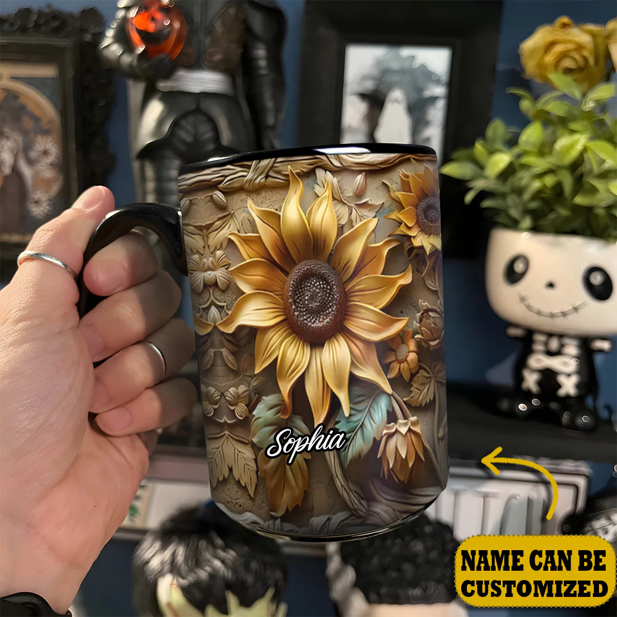 Sunflower Garden Personalized Accent Mug