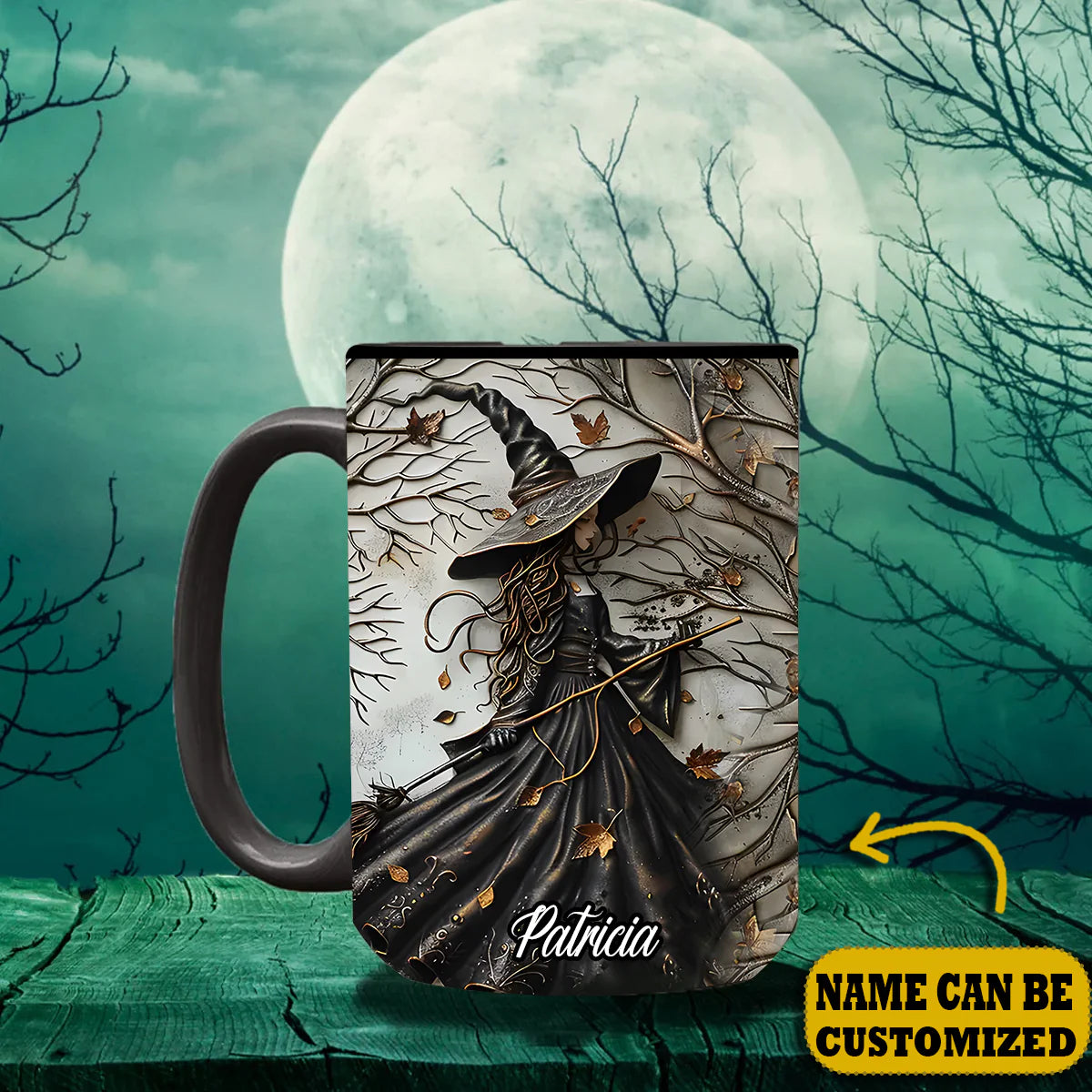 Beautiful Witch Personalized Halloween Accent Mug