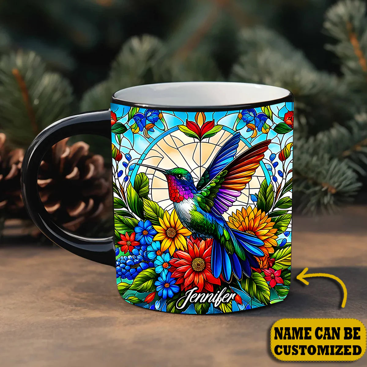 Beautiful Hummingbird Flower Personalized Accent Mug