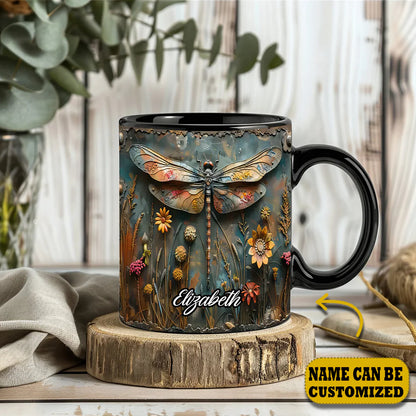 Beautiful Dragonflies Vintage Personalized Accent Mug