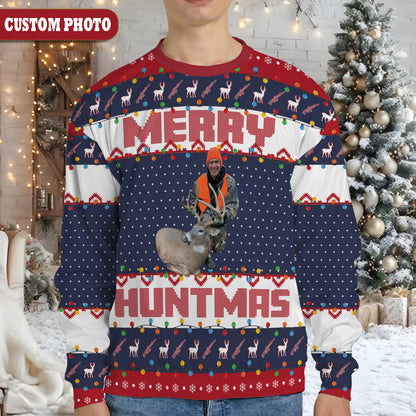 Hunting Custom Face Christmas – Personalized Photo Ugly Sweater