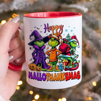 Grinch Christmas HalloThanksMas Funny Accent Mug