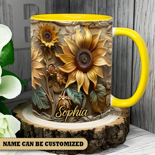 Beautiful Sunflower 2 Vintage Personalized Accent Mug