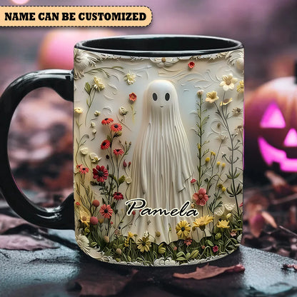 Cute Ghost Flower Halloween Personalized Accent Mug