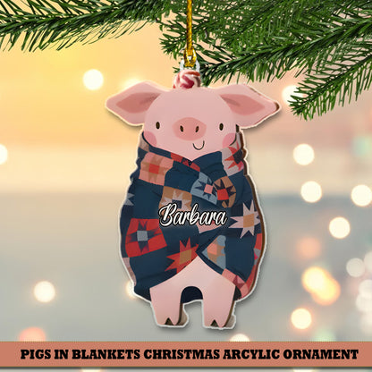 Pig Cute Acrylic Ornament - Gift For Christmas