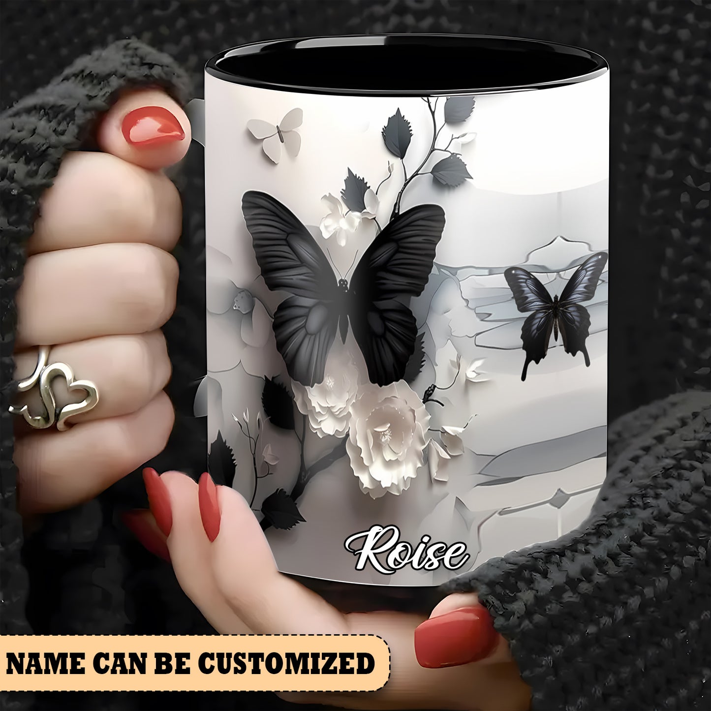 Beautiful Butterfly Nature Personalized Accent Mug