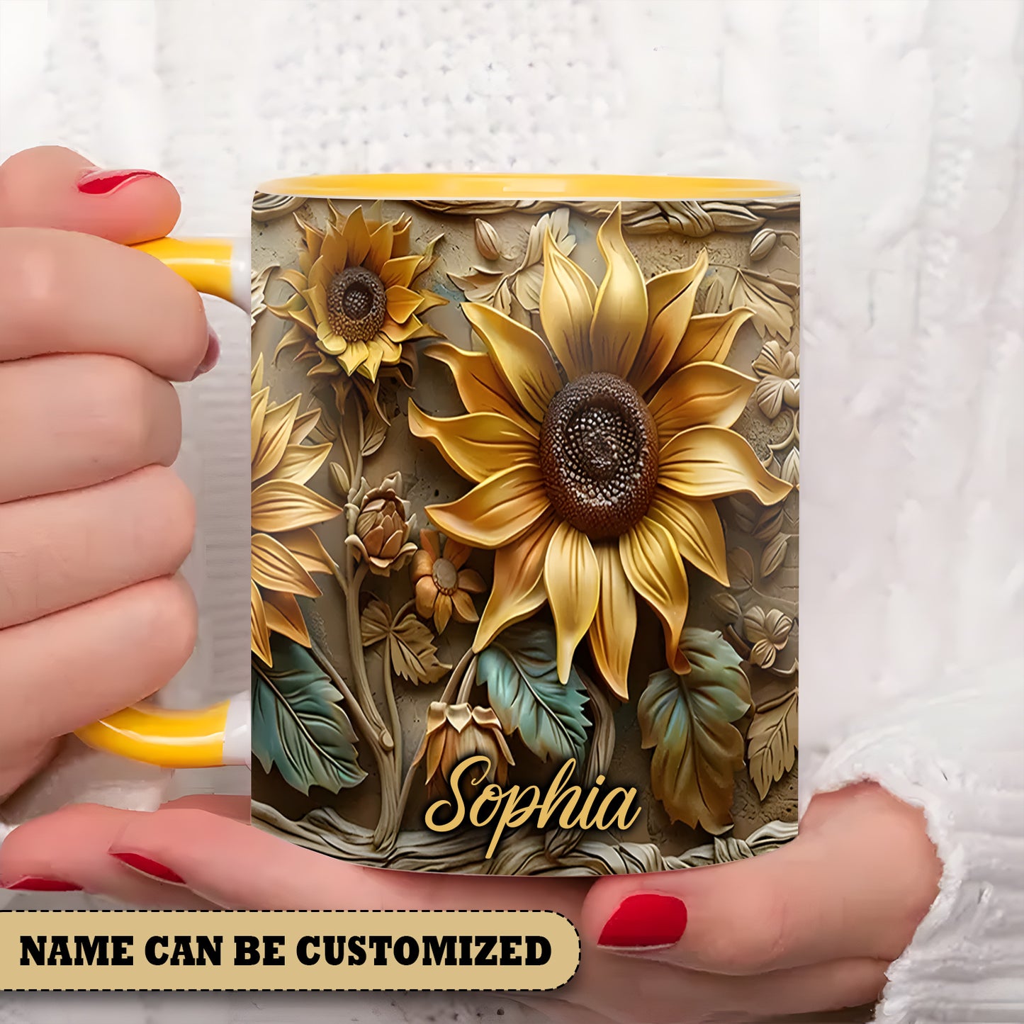 Beautiful Sunflower 2 Vintage Personalized Accent Mug