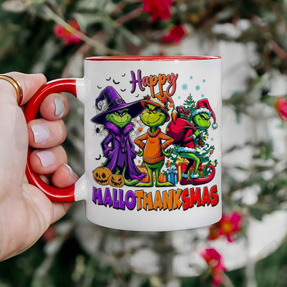 Grinch Christmas HalloThanksMas Funny Accent Mug