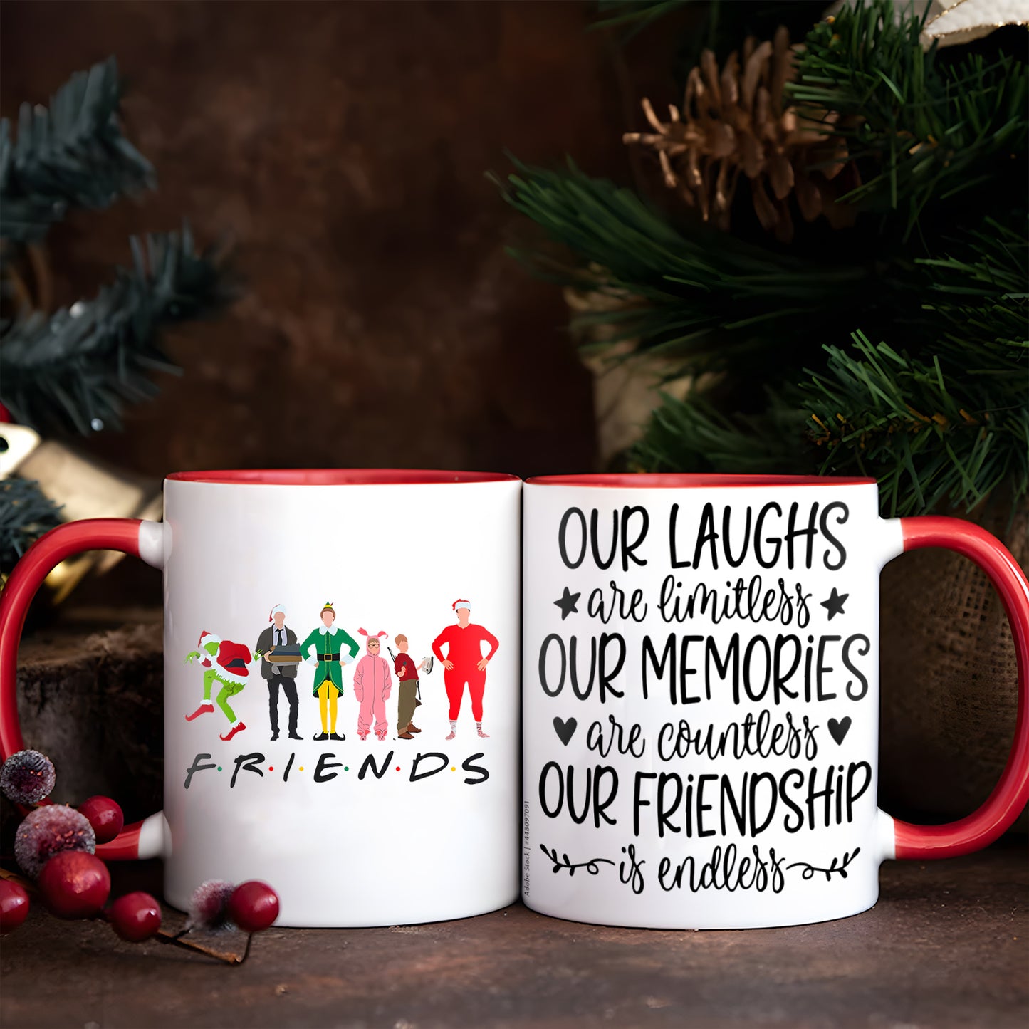 Christmas Movies Friend Our Laughs Are Limitless Accent Mug