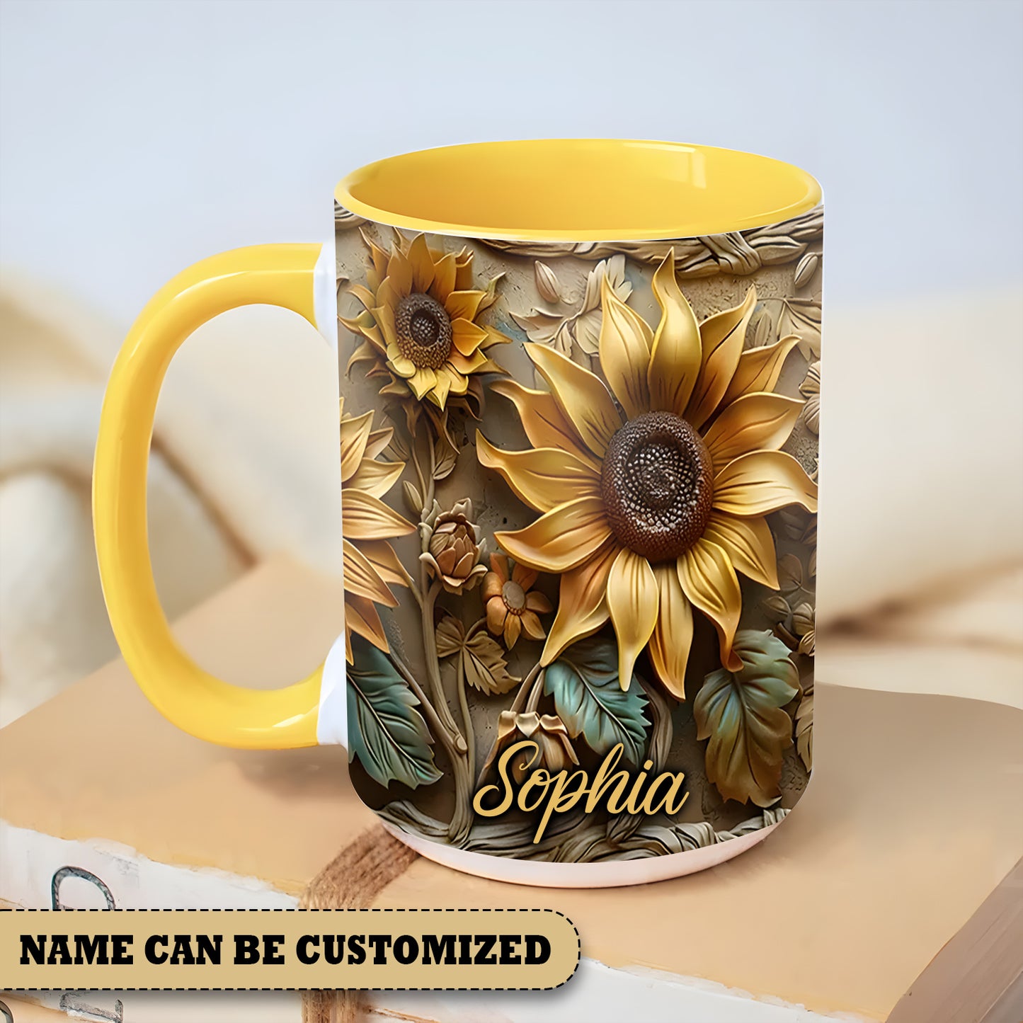 Beautiful Sunflower 2 Vintage Personalized Accent Mug