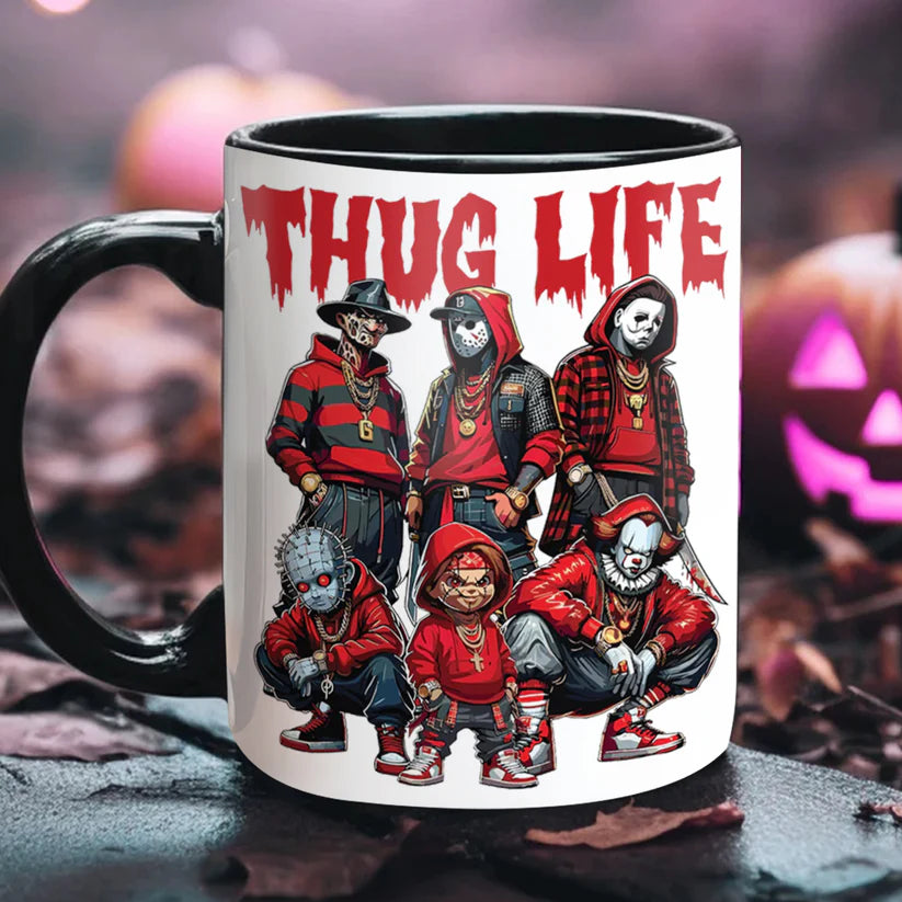 Halloween Horror Character Movies Thug Life Accent Mug Version 2