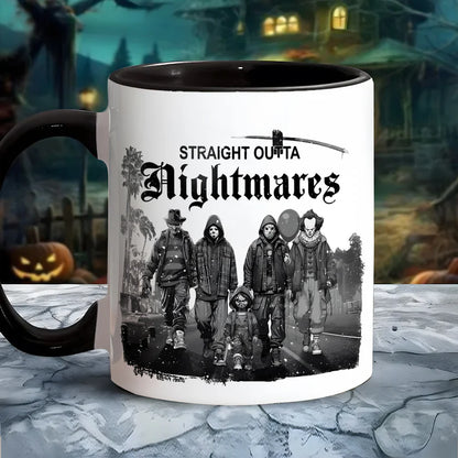 Halloween Horror Character Movies Straight Outta Nightmares Accent Mug