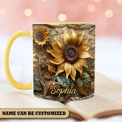 Beautiful Sunflower 2 Vintage Personalized Accent Mug