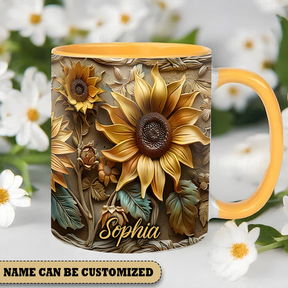 Beautiful Sunflower 2 Vintage Personalized Accent Mug