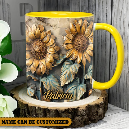 Beautiful Sunflower Vintage Personalized Accent Mug