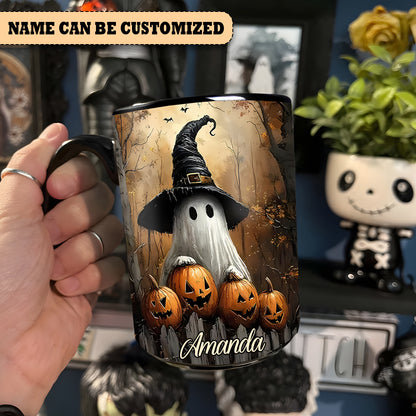 Cute Witch Ghost Pumpkin Halloween Accent Mug