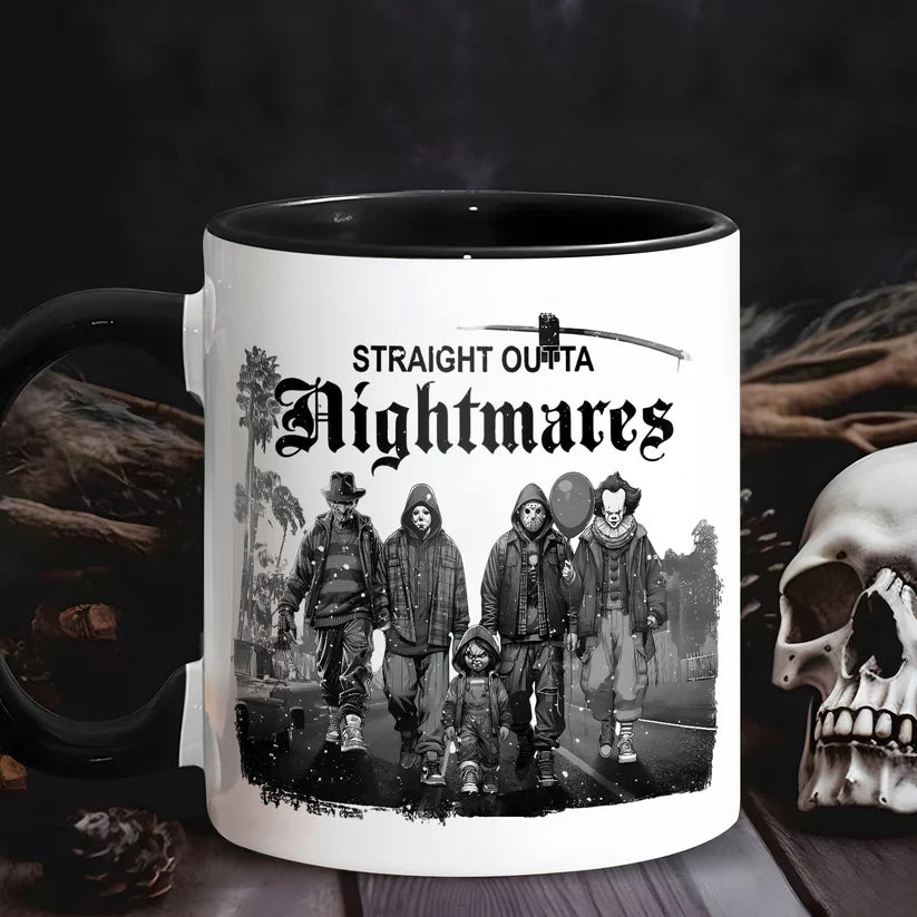 Halloween Horror Character Movies Straight Outta Nightmares Accent Mug