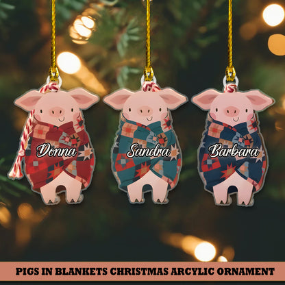 Pig Cute Acrylic Ornament - Gift For Christmas