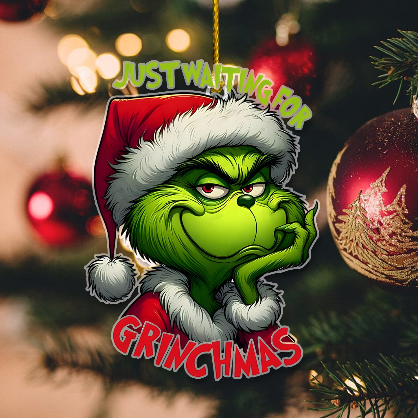 Christmas Grinch Funny Acrylic Ornament - Gift For Christmas