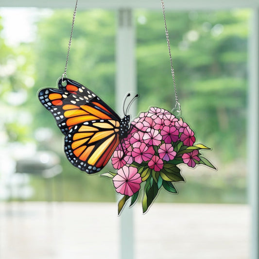 Monarch Butterfly Acrylic Window Hanging, Acrylic Window Flowers, Sunflowers Acrylic Window Decor Art Decoration, Butterflies Acrylic, Gift for Mom