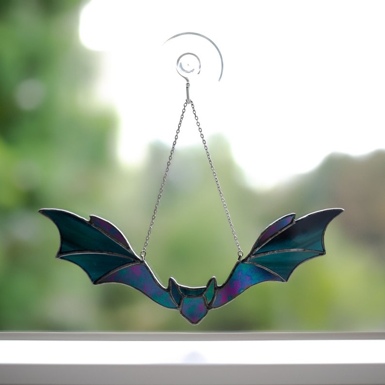 Bat Colorful Acrylic Window Hanging, Indoor Decor, Bat lovers gift