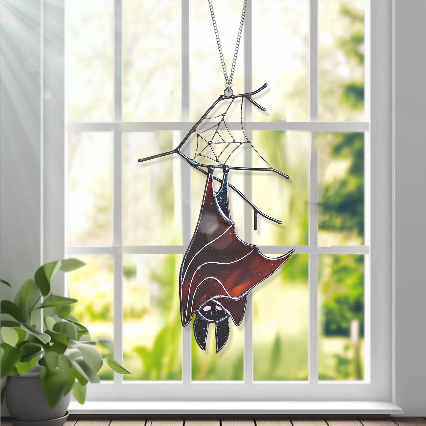 Bat Dark Acrylic Window Hanging, Indoor Decor, Bat lovers gift, Funny Bat window decor, Gothic bat, Halloween decor, Garden Gift