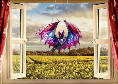 Bat Bisexual colors Acrylic Window Hanging, Acrylic Bat, Bat lovers gift, Bat window decor