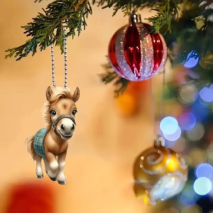 Horse Funny Running Acrylic Ornament - Gift For Cow Lover's