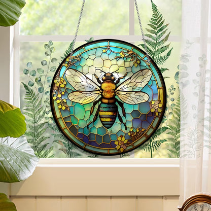 Bumblebee Flower ACRYLIC Window hanging, Honey Bee Acrylic Window Decor, Perfect Gift For Home, Beekeeper gift, Window decor, Hippie Gift