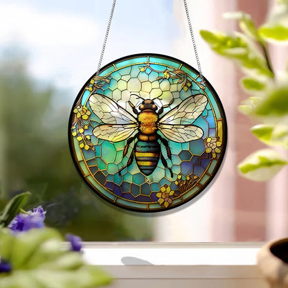 Bumblebee Flower ACRYLIC Window hanging, Honey Bee Acrylic Window Decor, Perfect Gift For Home, Beekeeper gift, Window decor, Hippie Gift